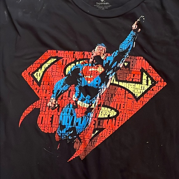 EUC SuperMan t-shirt- black graphic short sleeve size L - Picture 2 of 4